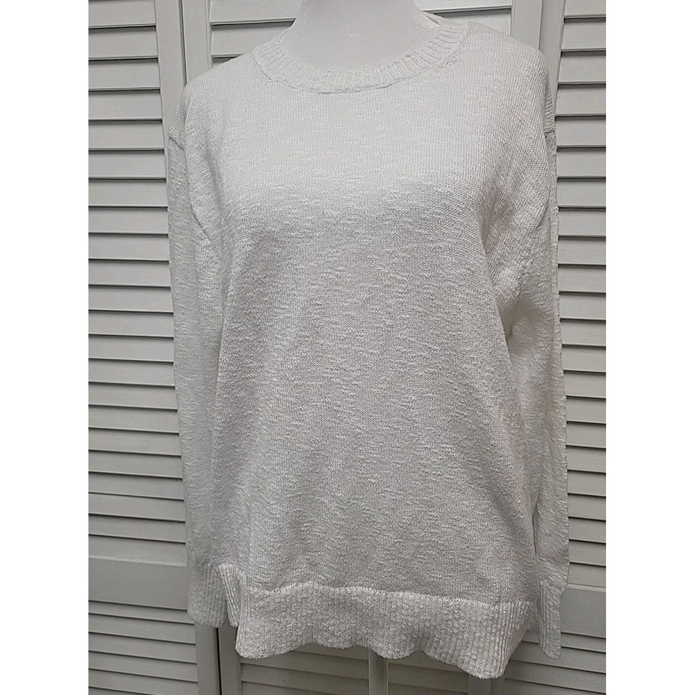 J. Crew Factory White Beach Sweater SZ L